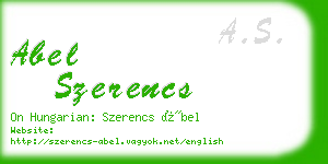 abel szerencs business card